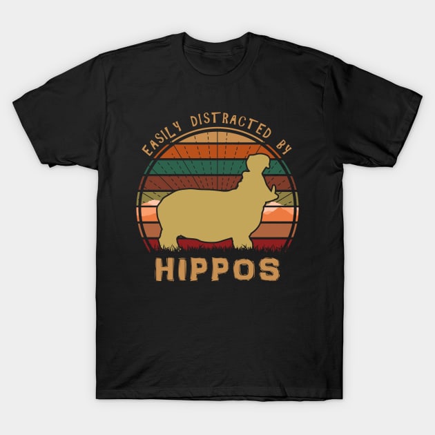 Easily Distracted By Hippos T-Shirt by Nerd_art